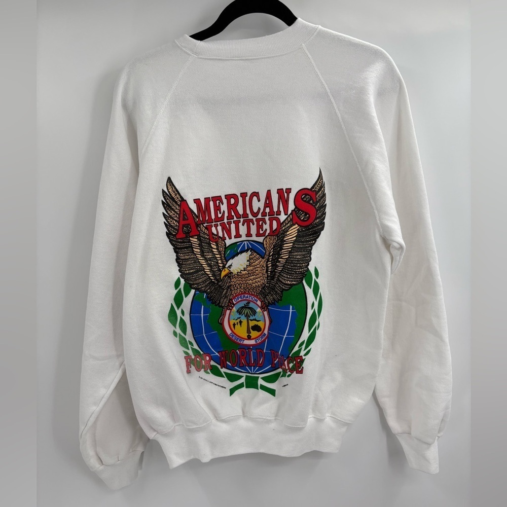Vintage 1990 90s Operation Desert Storm Americans United Sweatshirt Size Xl